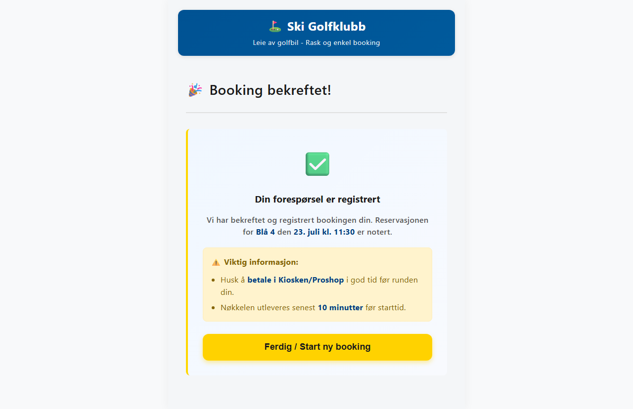 Public booking nummer to bekreftet
